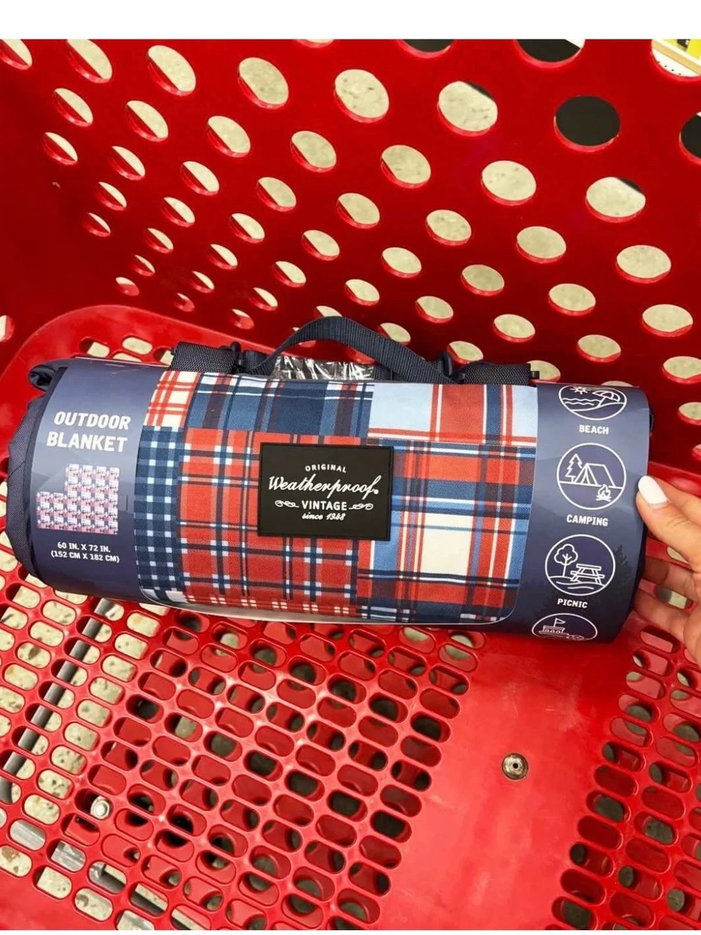 NEW! Weatherproof - Vintage Madras Throw Blanket, 72”x60”